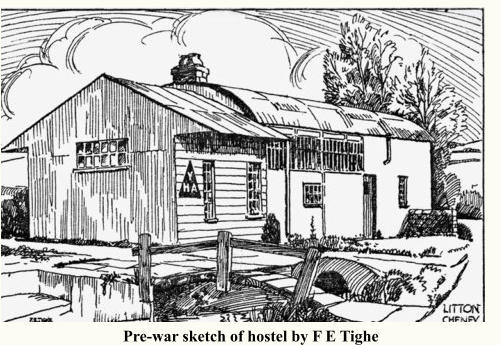Pre-war sketch of hostel by F E Tighe