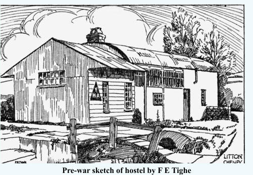 Pre-war sketch of hostel by F E Tighe