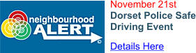 November 21st Dorset Police Safe Driving Event Details Here