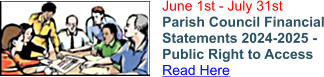 June 1st - July 31st Parish Council Financial Statements 2024-2025 - Public Right to Access Read Here